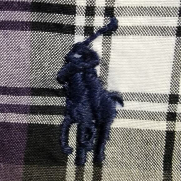 Ralph Lauren Shirt Boys Sz M 10/12 Black Plaid Button Front Long Sleeve Preppy - Picture 3 of 6